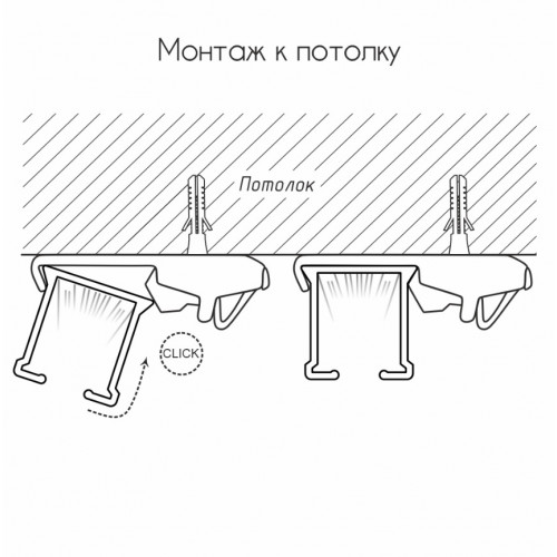 Карниз однорядный для тяжелых штор "Отель Гранд" черный