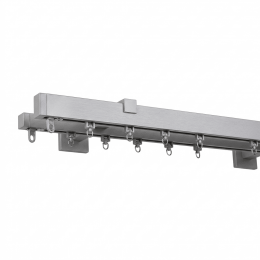 Двухрядный профильный карниз Design Quadro, (17*30 + 17*20 мм), Никель брашированный