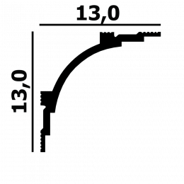 Карниз потолочный P100M Perfect Plus 130*130*2000 под подсветку, белый