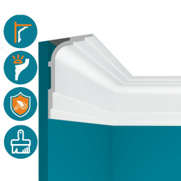 Карниз потолочный P103 Perfect Plus 120*74*2000 ударопрочный, белый