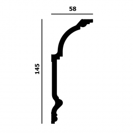 Карниз потолочный P192 Perfect Plus 145*65*2000 ударопрочный, белый