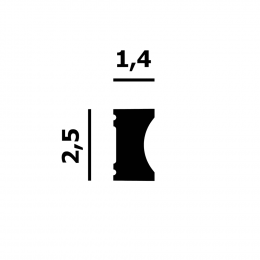 Доборный молдинг P236 Перфект Плюс 2,5*1.4*200/280