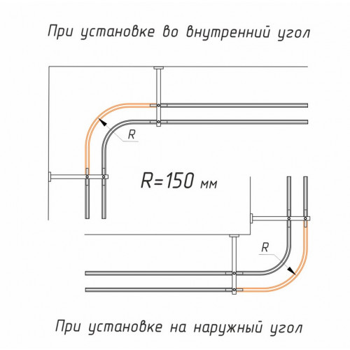 Поворотный элемент для профильного карниза Лайн R 150 мм