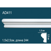 Молдинг AD411 Перфект 2.5*1.5*240 см Молдинг AD411 Перфект 2.5*1.5*240 см