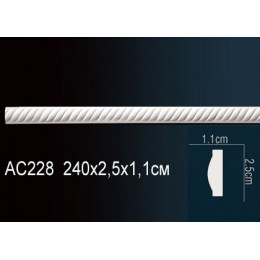 Гибкий молдинг для стен AC228F Перфект полиуретановый 2.6*0.9*230