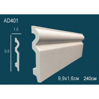 Плинтус напольный AD401 из полиуретана 9,9*1,6*240 см Плинтус напольный AD401 из полиуретана 9,9*1,6*240 см
