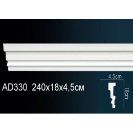 Широкий интерьерный молдинг Перфект AD330 из полиуретана